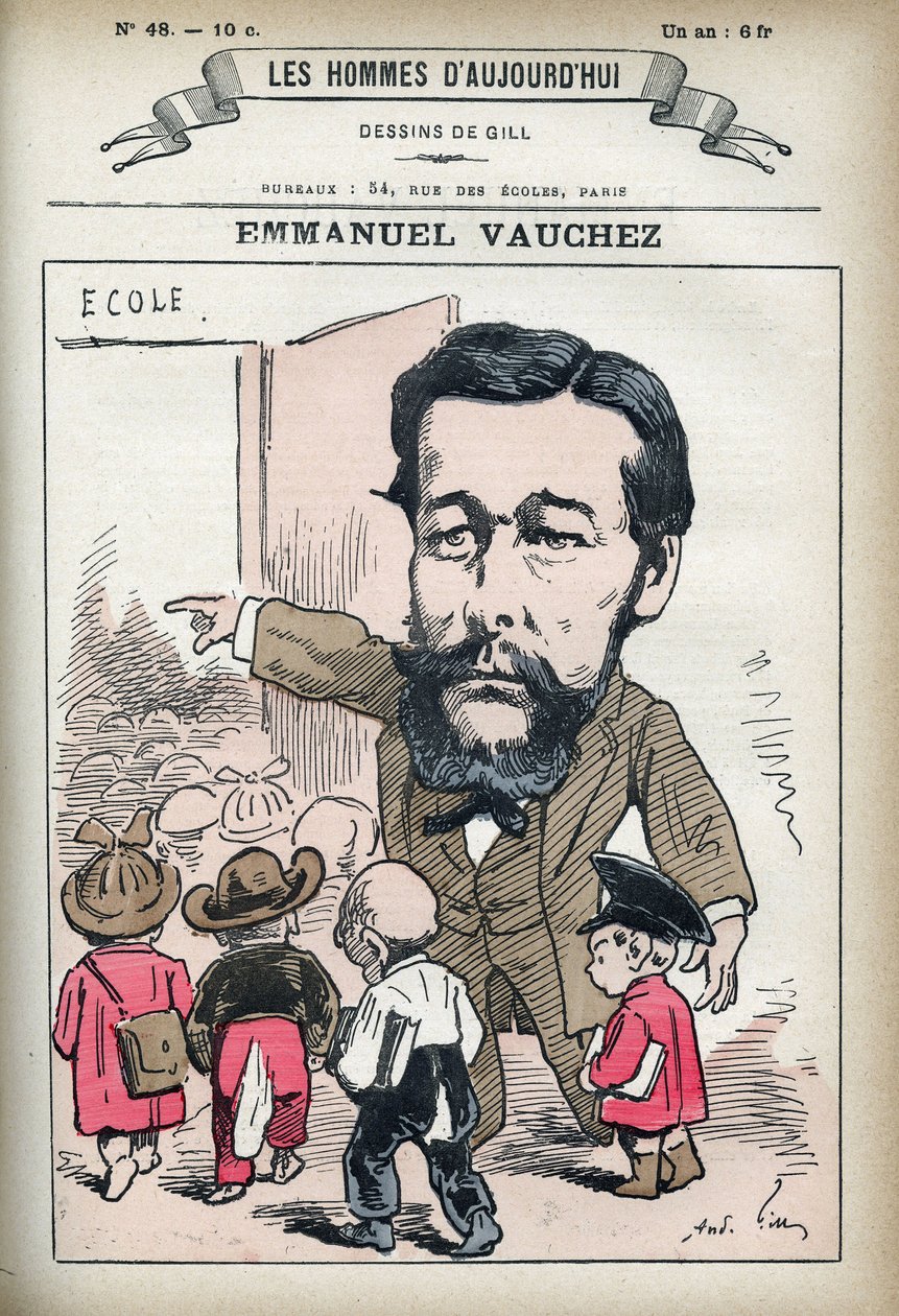 Retrato de Emmanuel Vauchez, político francês. Caricatura de Gill, Paris. de Andre Gill