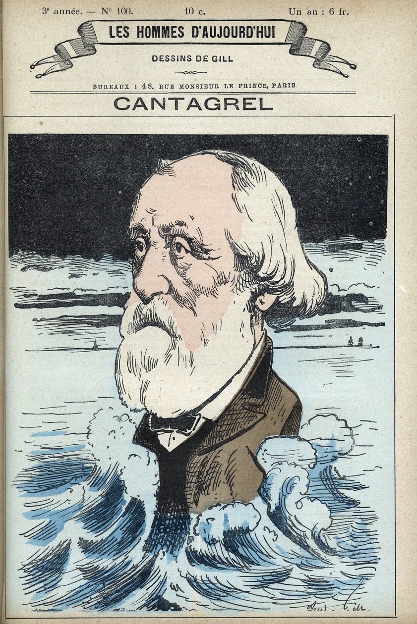 Retrato de Felix Francois Jean Cantagrel (1810-1887), homem de letras, conselheiro municipal e deputado de Paris. Desenho animado de Gill, Paris. de Andre Gill
