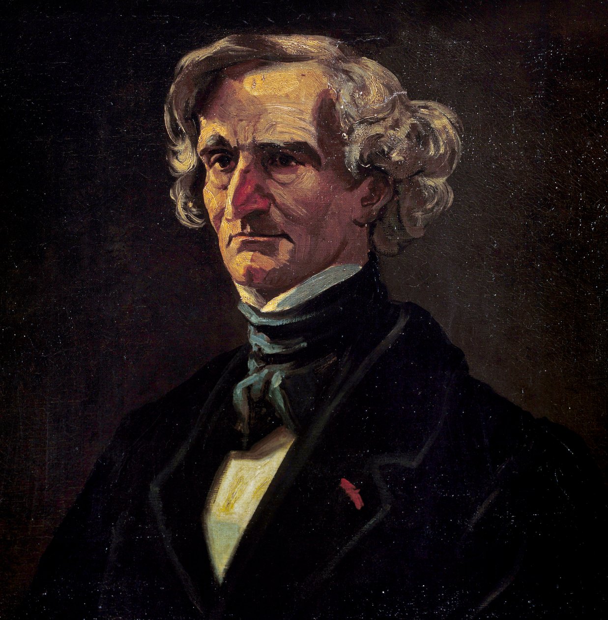 Retrato de Hector Berlioz (1803-1869), compositor francês. detalhe da pintura de Andre Gill (1840-1885) de Andre Gill