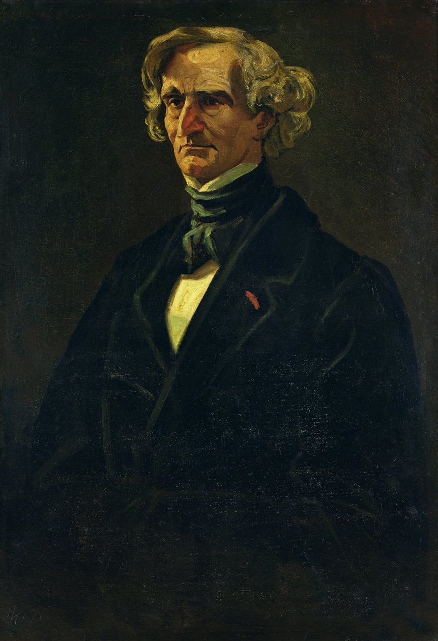 Retrato de Hector Berlioz (1803-69) anteriormente atribuído a Honore Daumier (1808-79) de Andre Gill