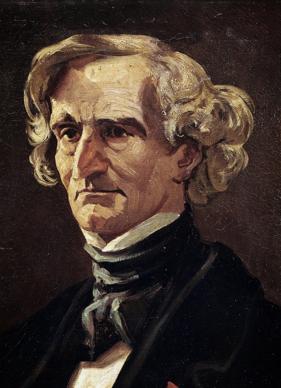 Retrato de Hector Berlioz, compositor francês, detalhe (óleo sobre tela de Andre Gill
