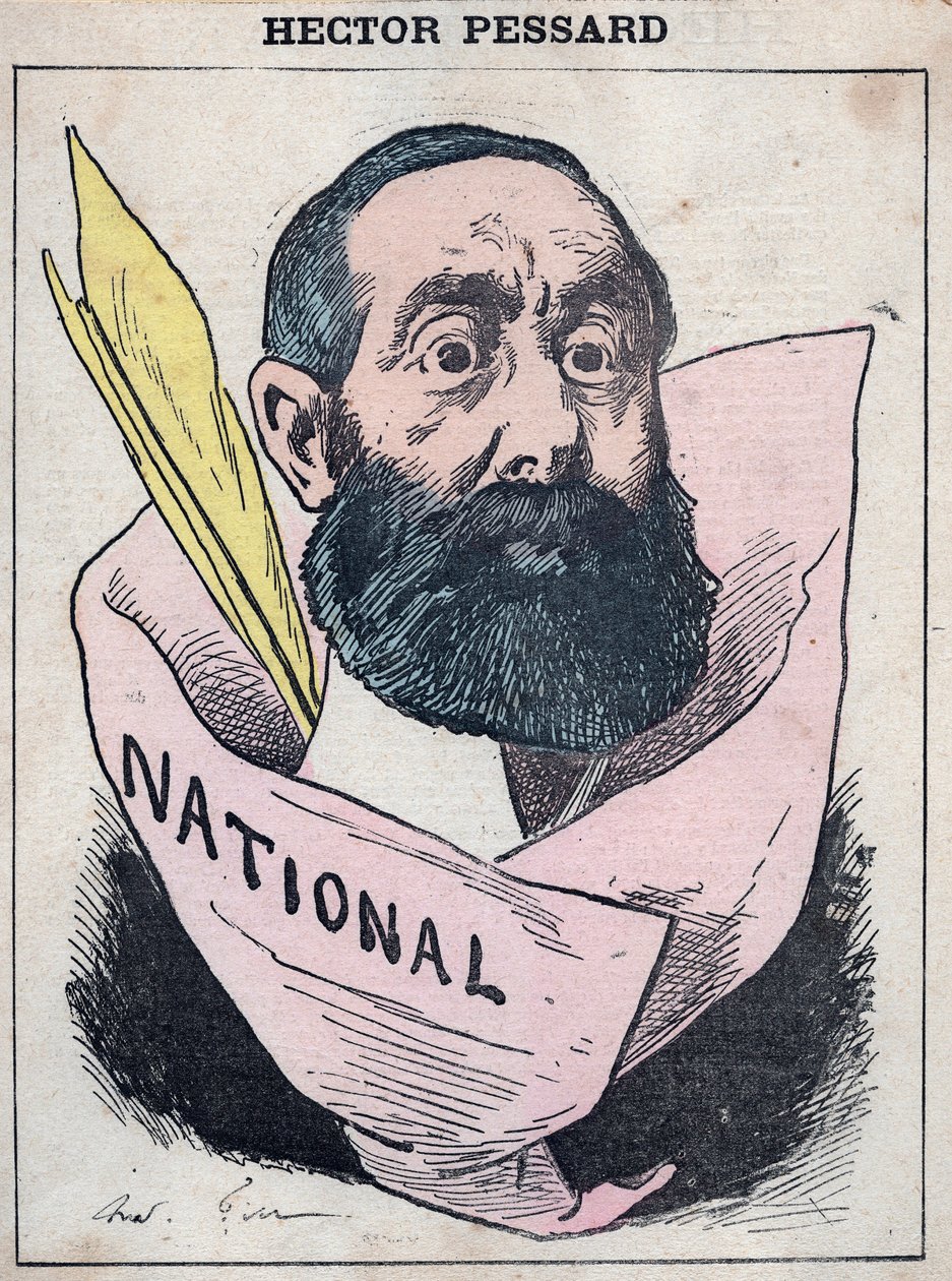 Retrato de Hector Pessard, jornalista francês e proprietário do jornal "Le National", de Andre Gill, em "Les Hommes d