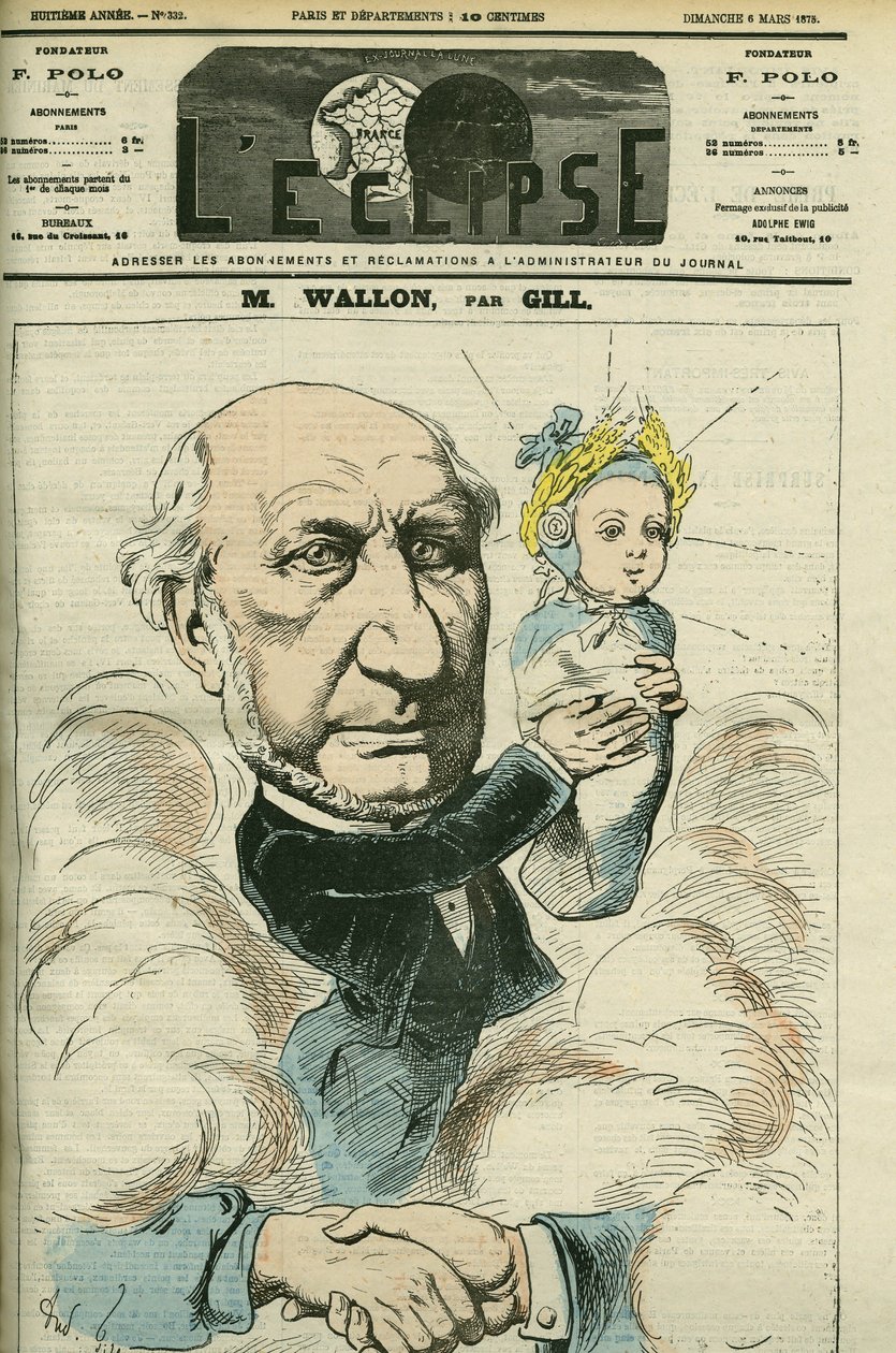 Retrato de Henri Wallon (1812-1904), historiador e político francês, considerado o pai da República. Capa em "L