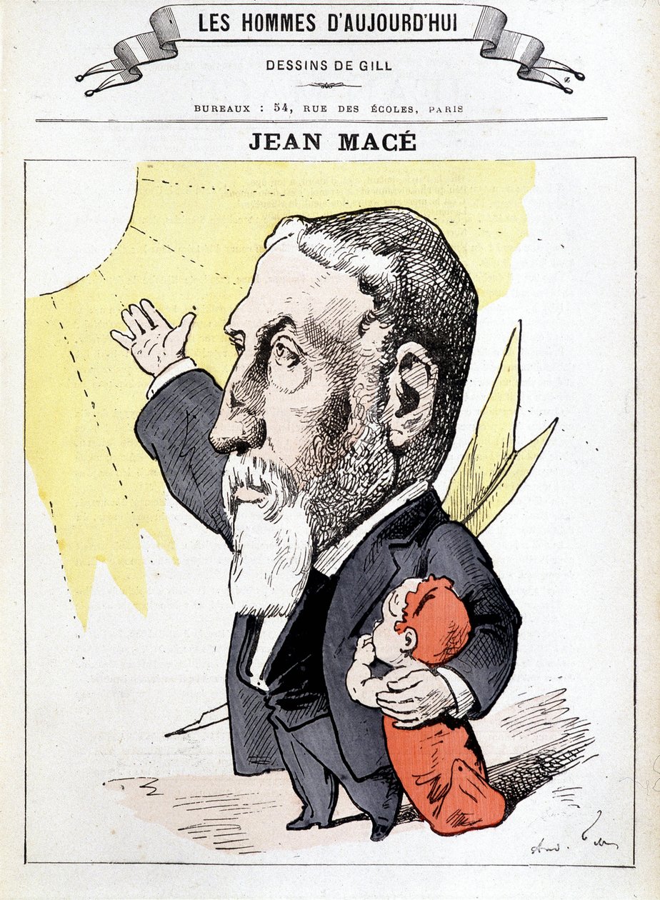 Retrato de Jean Macé, pedagogo francês pedagogo francês, fundador da Liga do Ensino (1815-1894). em Les hommes d