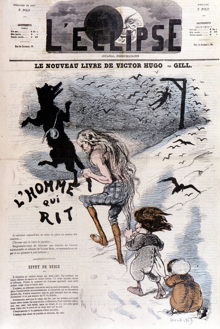O homem que ri Victor Hugo - por Gill, em "L