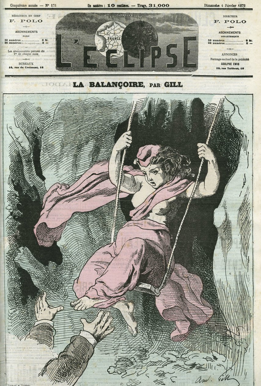 O Baloiço, os braços estendem-se em direcção à República no seu balanço. Capa em "L
