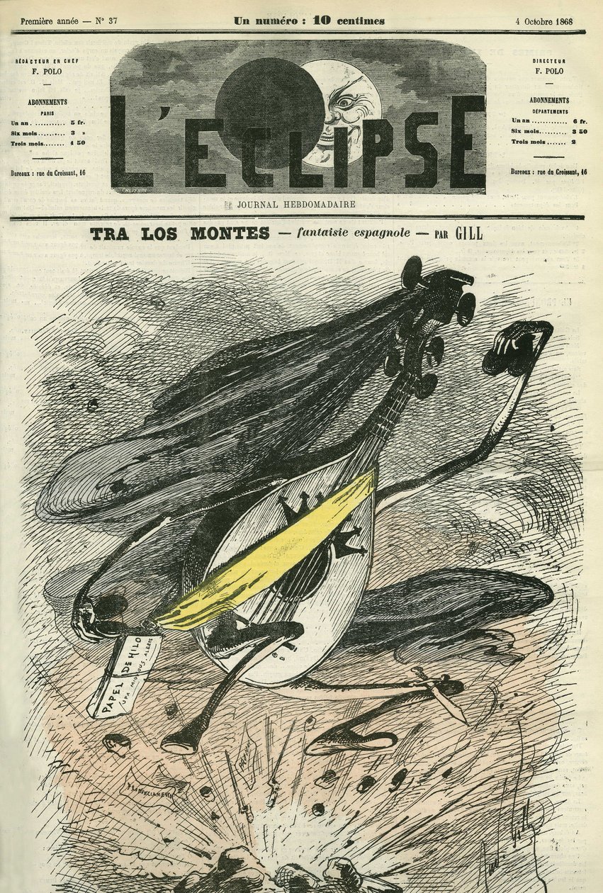 Tra los montes, fantasia espanhola, evocação do contexto político difícil da Espanha. Capa em "L