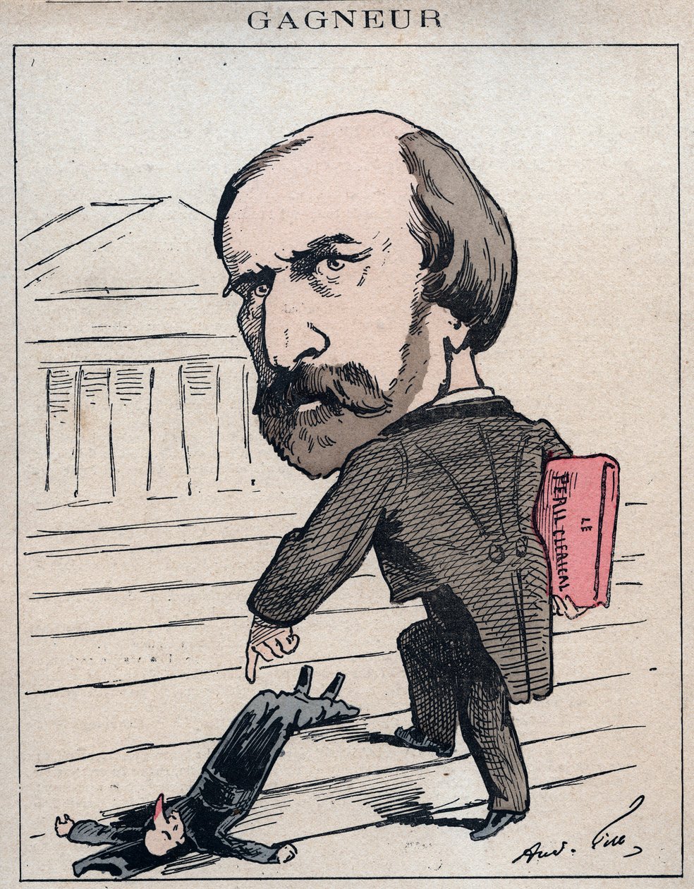 Wladimir Gagneur (1807-1889) Fourierista e economista socialista, deputado do Jura (1873) - Cartoon de André Gill em "Les Hommes d