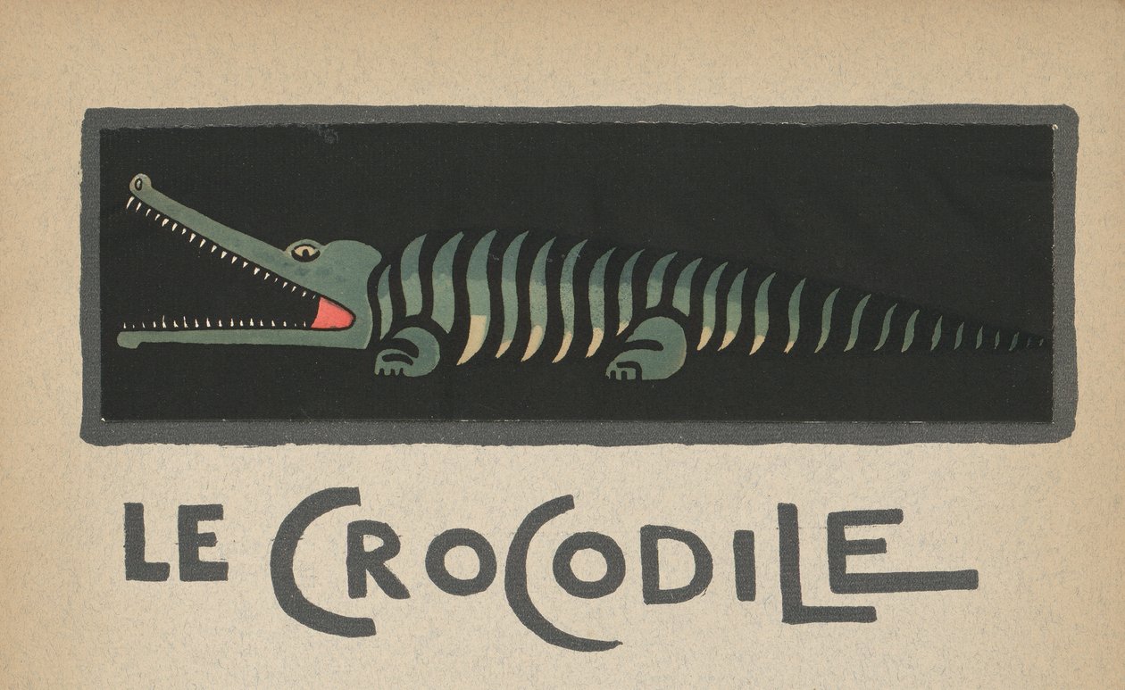 Le Crocodile" Ilustração infantil de um crocodilo de Andre Helle