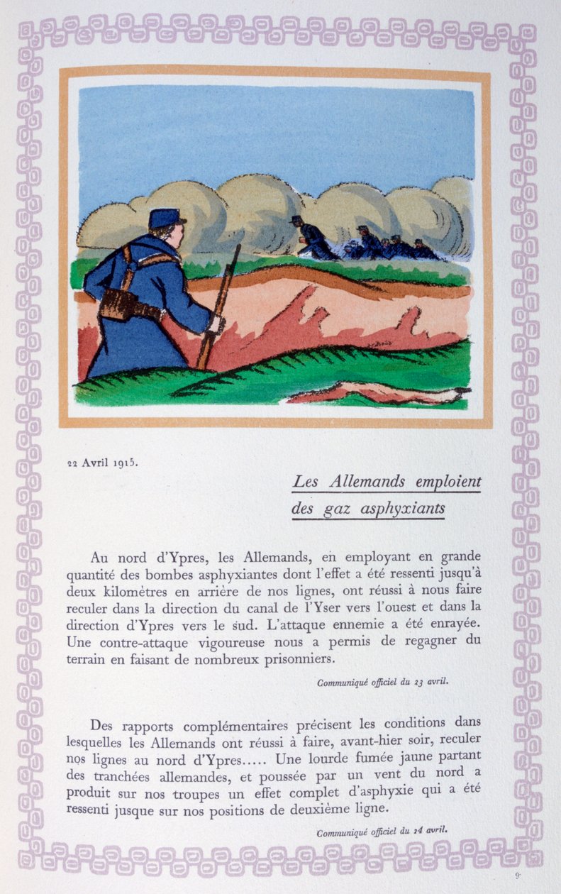 Os alemães usam gás cloro, Ypres, 22 de abril de 1915, 1919 de Andre Helle