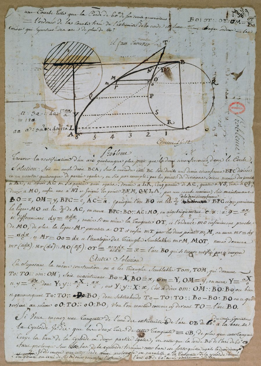 Retificação do arco de um círculo, 8 de julho de 1788 de Andre Marie Ampere