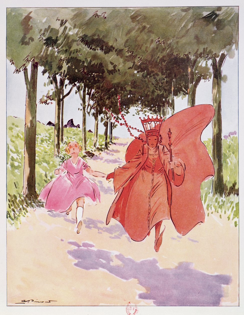 Alice e a Rainha Vermelha, ilustração de 
