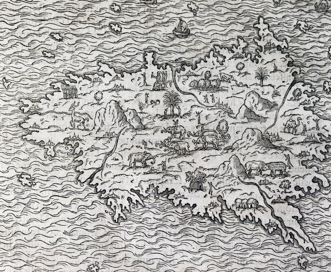 Mapa de Sumatra, gravura de Andre Thevet (1504-1592), Paris, França de Andre Thevet