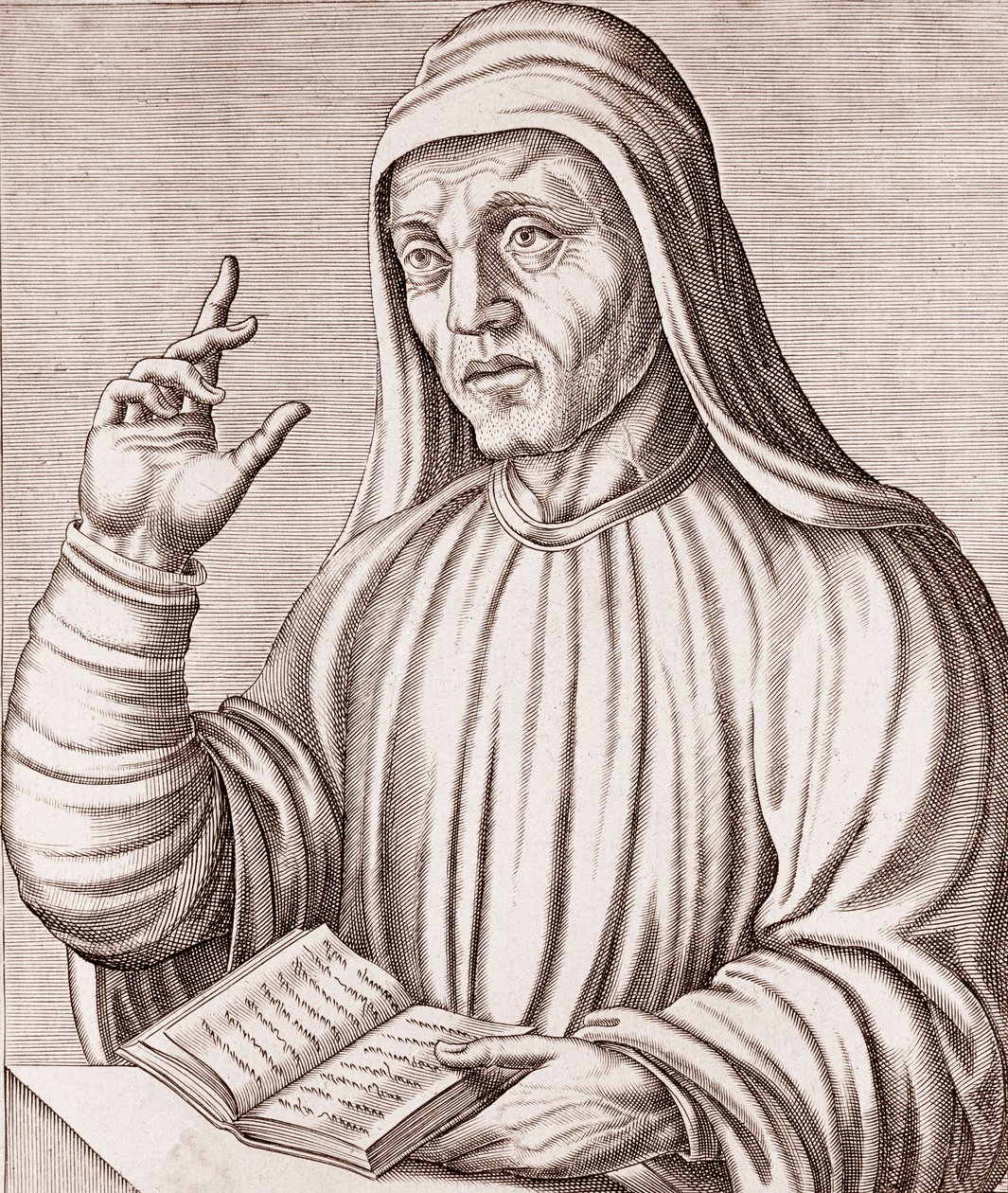 Retrato de Alcuin (gravura) de Andre Thevet