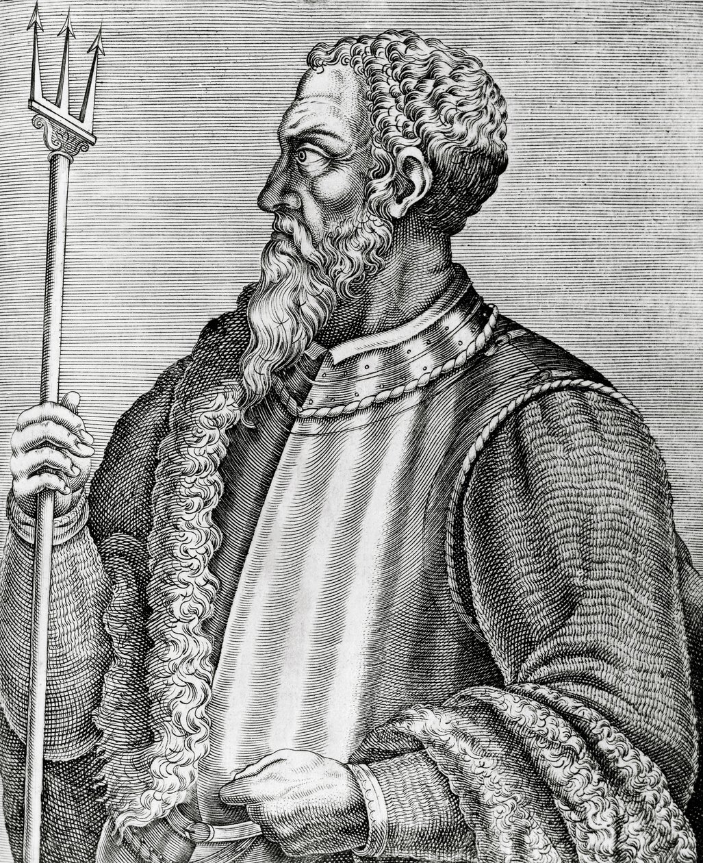 Retrato de Andrea Doria (1466-1560), almirante e político italiano, gravura de Les Vrais pourtraits et Vies des Hommes ilustres de Andre Thevet