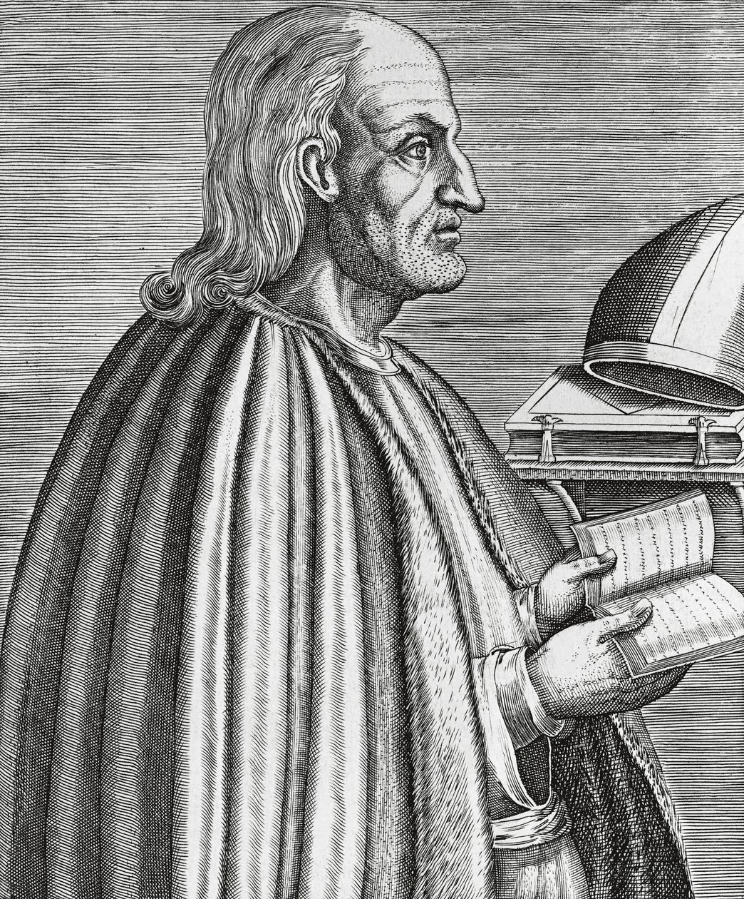Retrato de Anselmo de Cantuária também conhecido como Anselmo de Aosta (1033-1109), santo, teólogo e doutor da Igreja, arcebispo de Cantuária, gravura de 1584 de Andre Thevet (1502-1590) de Andre Thevet