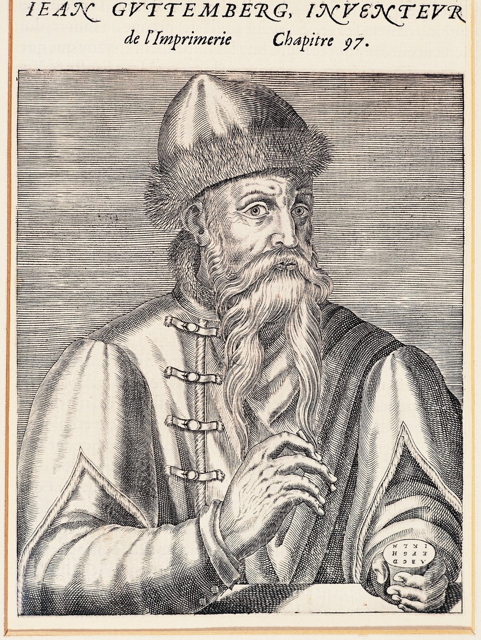 Retrato de Johann Gutenberg (Mainz, cerca de 1394-1399-Mainz de Andre Thevet