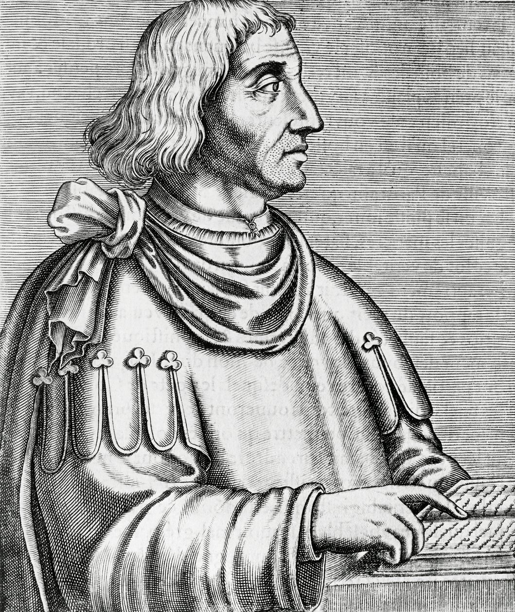 Retrato de Philippes de Commines (cerca de 1445- por volta de 1512), historiador e diplomata, gravura de Les Vrais pourtraits et Vies des Hommes illustres de Andre Thevet