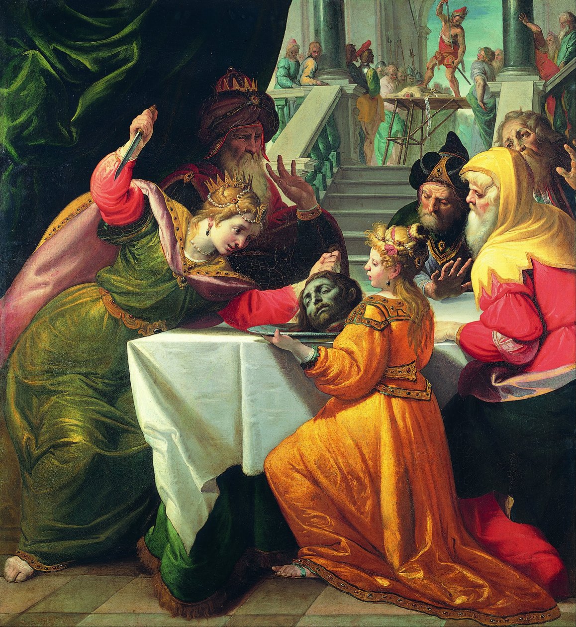 Herodias apresentou-se com a cabeça do batista por Salome de Giovanni Andrea Ansaldo