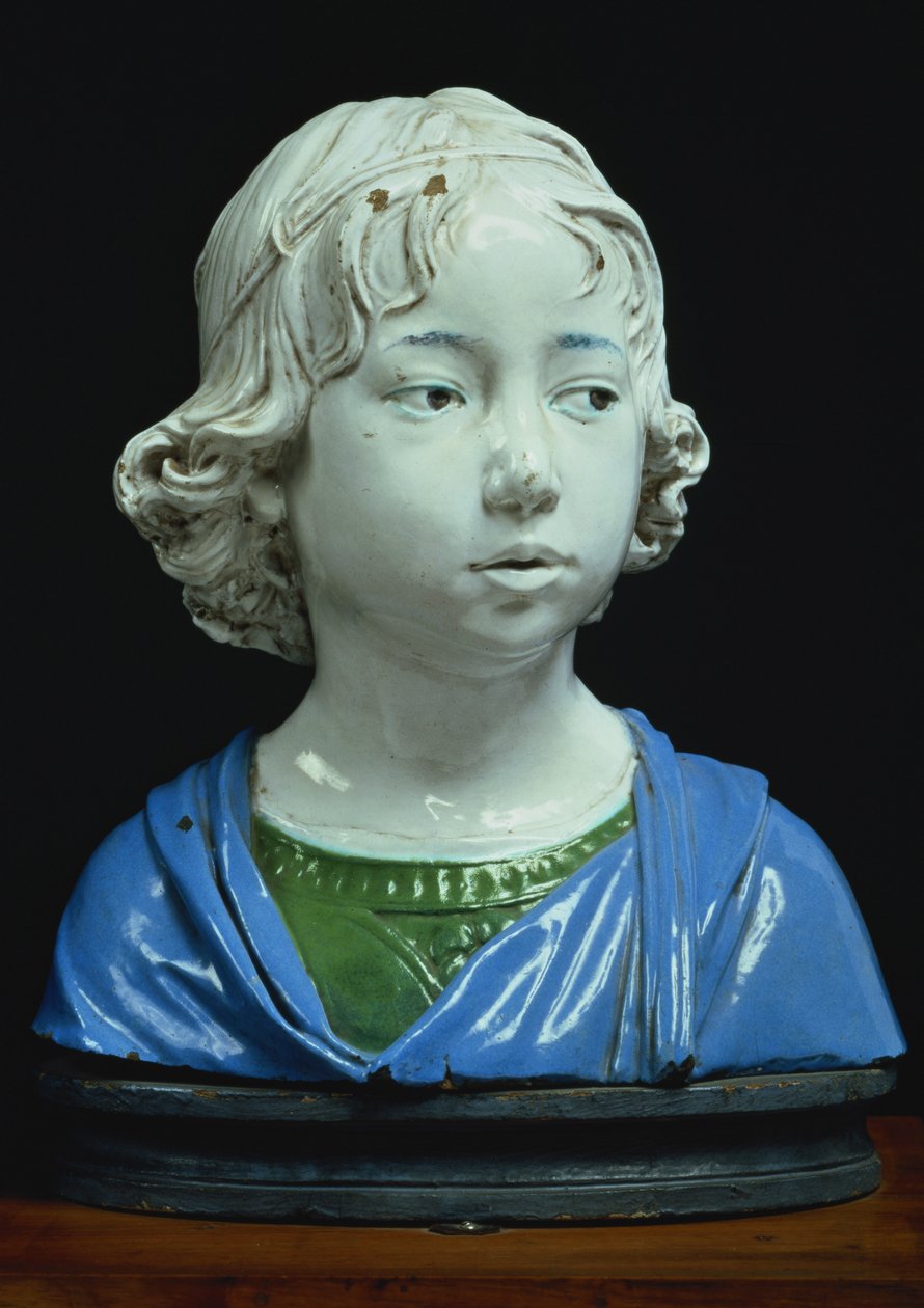 Busto de um menino (terracota vidrada) de Andrea Della Robbia