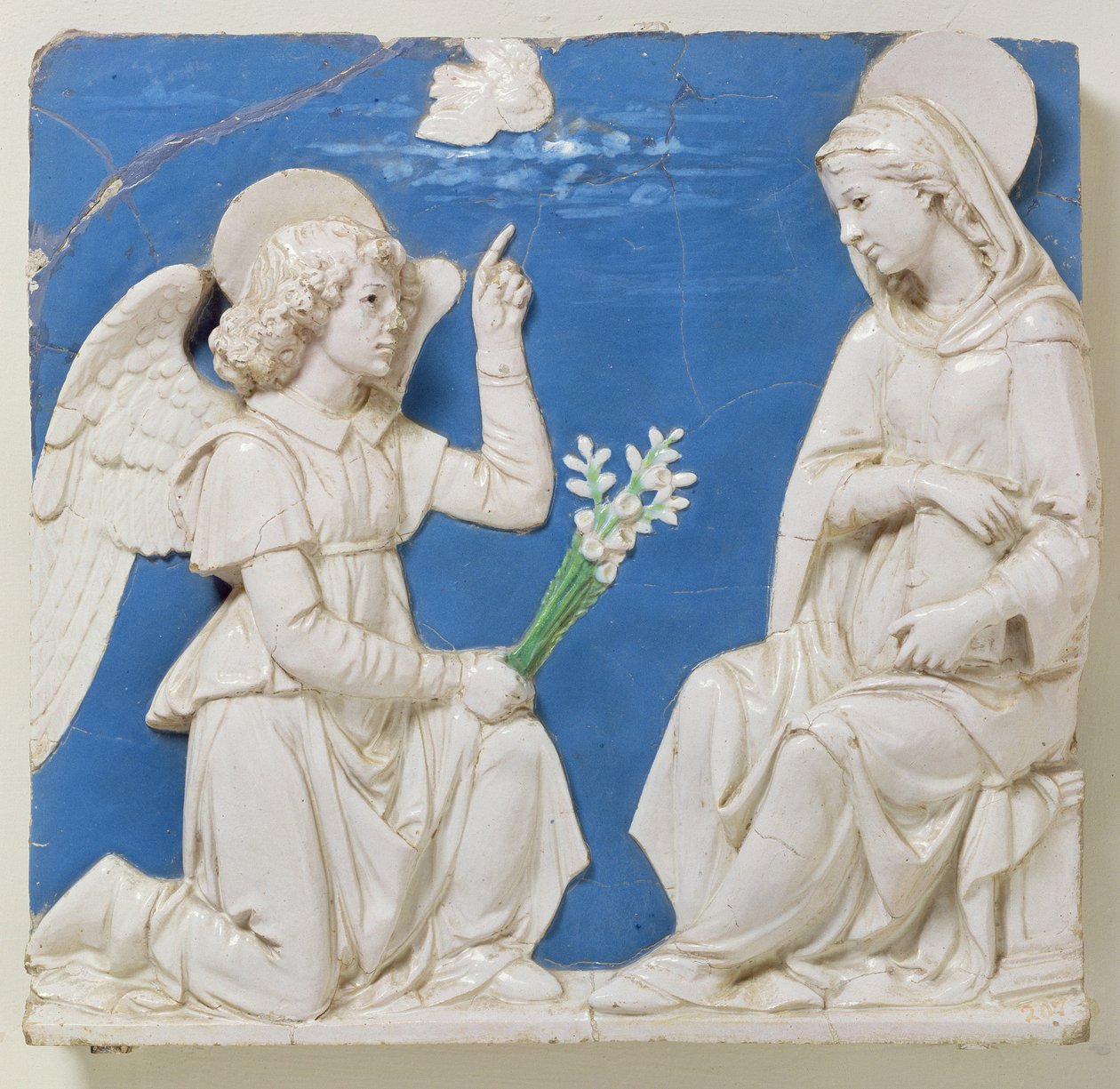 A Anunciação (terracota vidrada) de Andrea Della Robbia