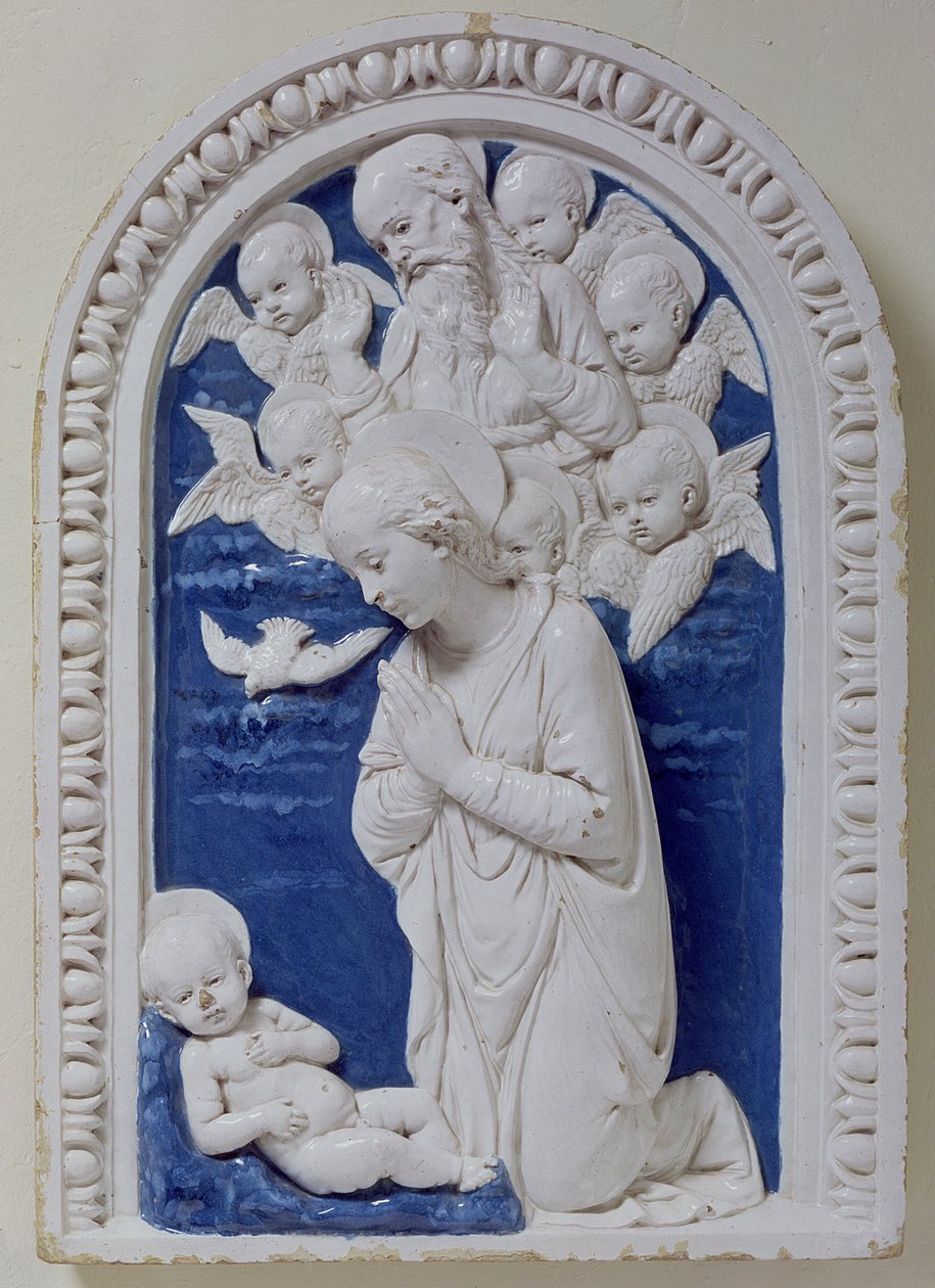 A Madona e a Criança (terracota vidrada) de Andrea Della Robbia