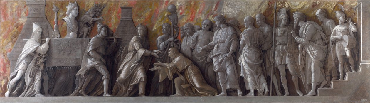 Introdução do culto da cibele em Roma de Andrea Mantegna