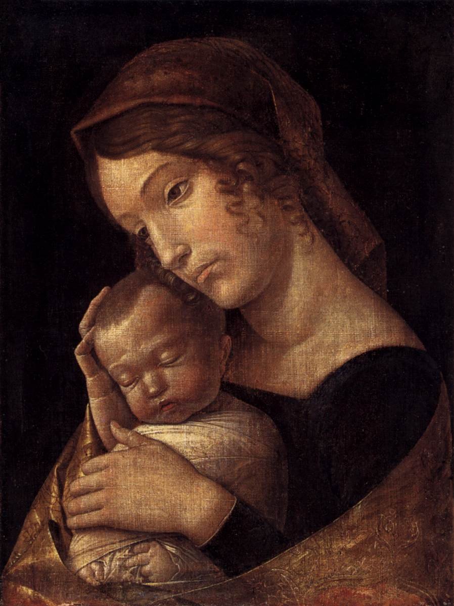 Madonna com criança dormindo de Andrea Mantegna