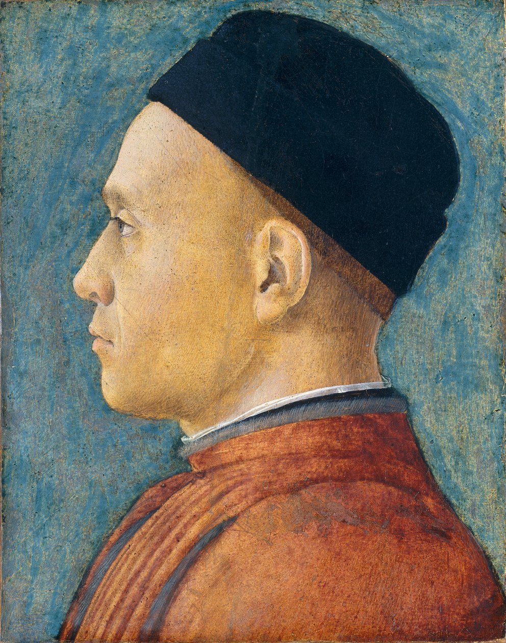 Retrato de um homem, c. 1470 (tempera no painel) de Andrea Mantegna
