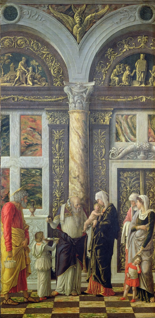 A circuncisão, painel central do Retábulo, c.1466 (têmpera no painel) (ver também 50042) de Andrea Mantegna