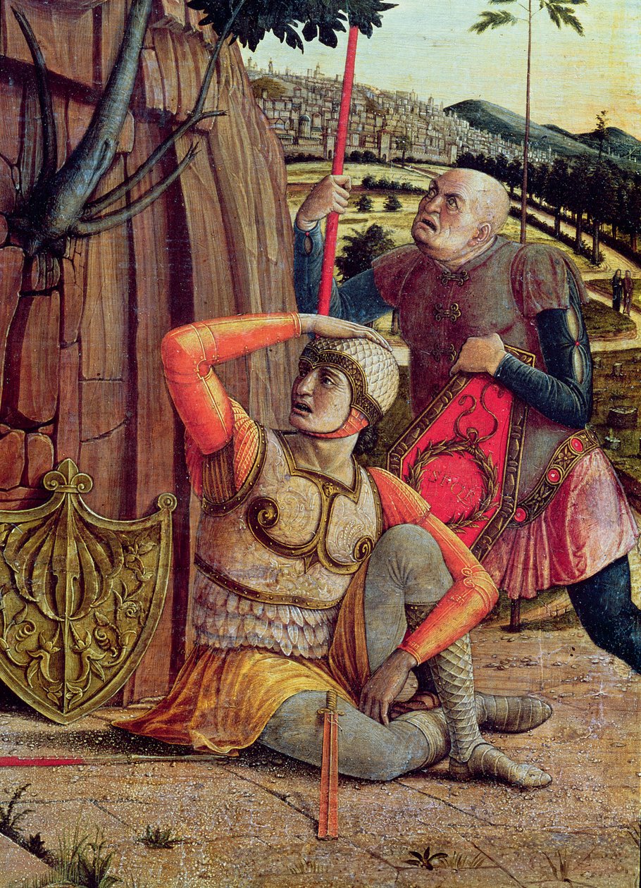 A ressurreição, painel predella do lado direito do Retábulo de São Zeno de Verona, 1456-60 (detalhe de 214239) de Andrea Mantegna