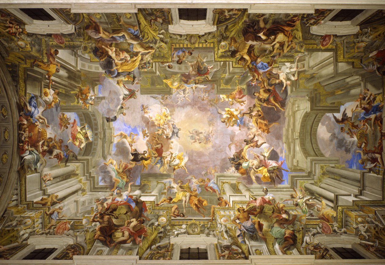 Entrada de Santo Inácio no Paraíso, 1685-94 de Andrea Pozzo