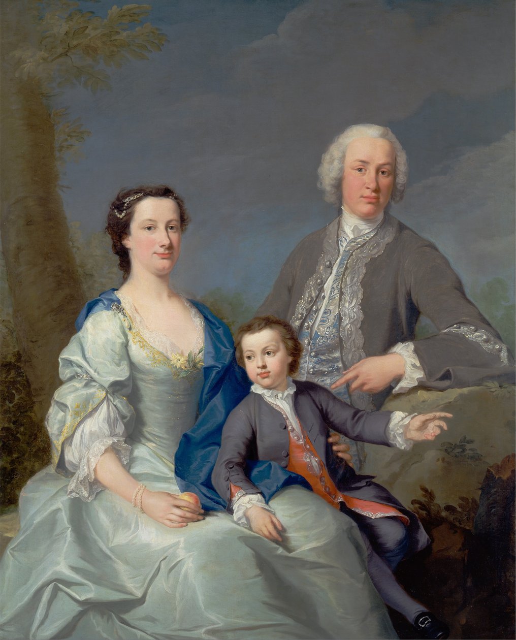 Sir Robert e Lady Smyth com seu filho, Hervey de Andrea Soldi