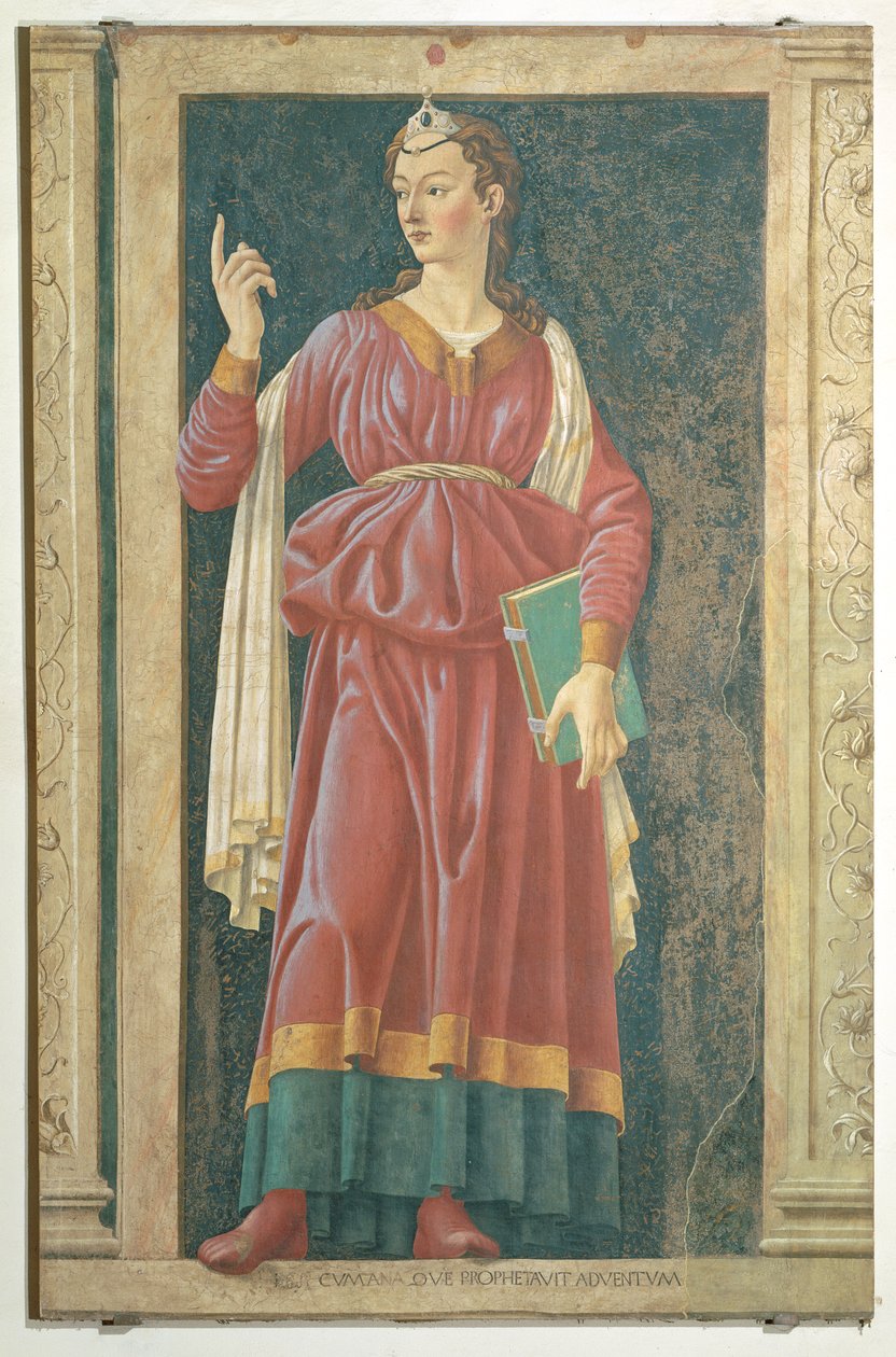 A Cuman Sibyl, da série Villa Cadeucci de homens e mulheres famosos, c.1450 de Andrea del Castagno