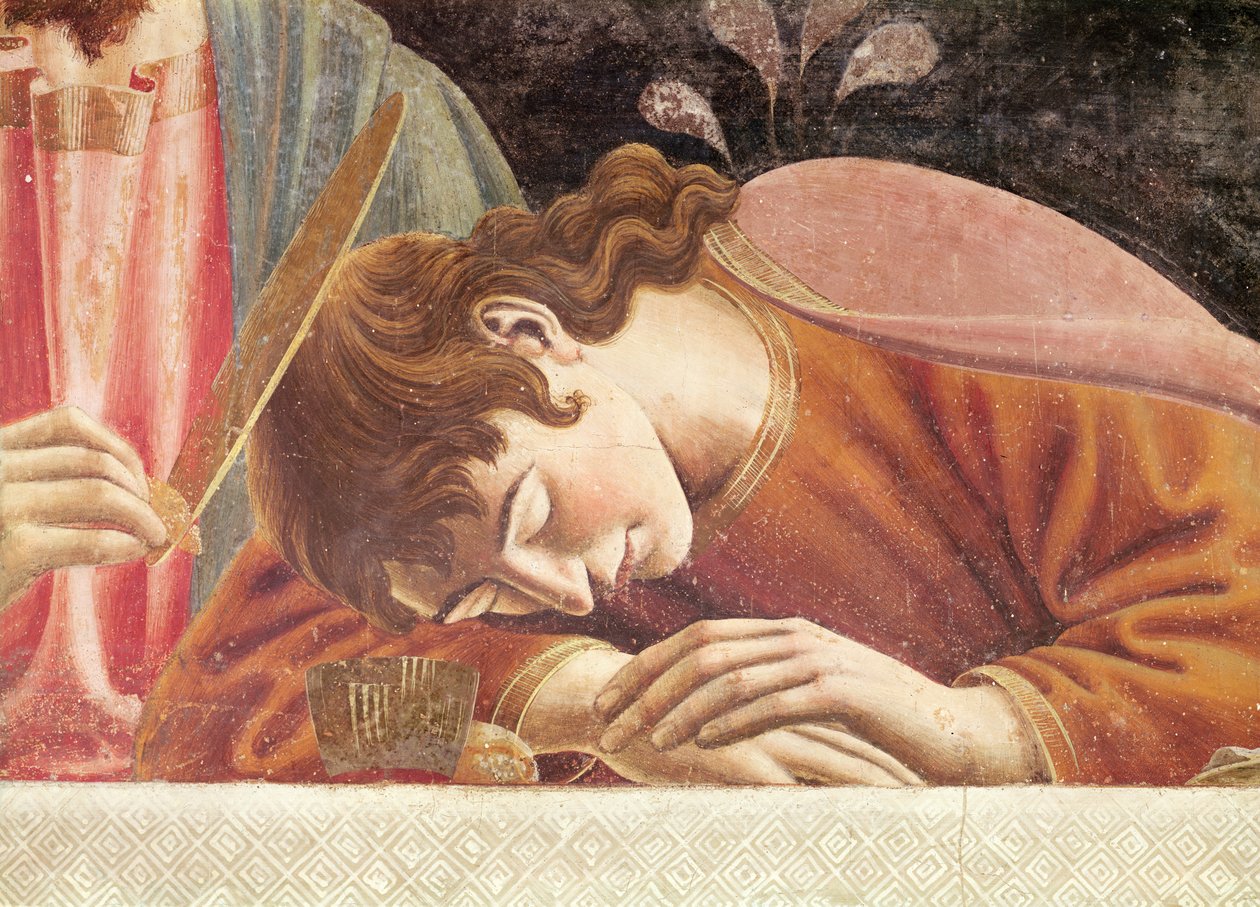 A Última Ceia, detalhe de São João, 1447 (detalhe de 85172) de Andrea del Castagno