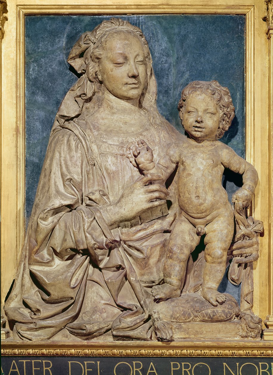 Madonna and Child, c.1470 (terracota vidrada) (veja também 79880) de Andrea del Verrocchio