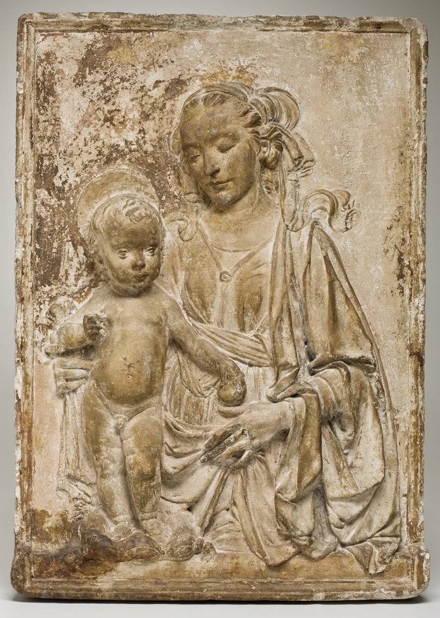 Madonna and Child, c.1470-80 (estuque ou gesso) de Andrea del Verrocchio