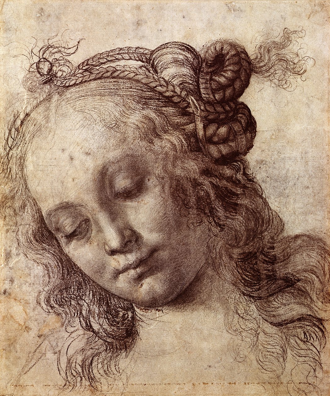 Mulher, olhando baixo de Andrea del Verrocchio