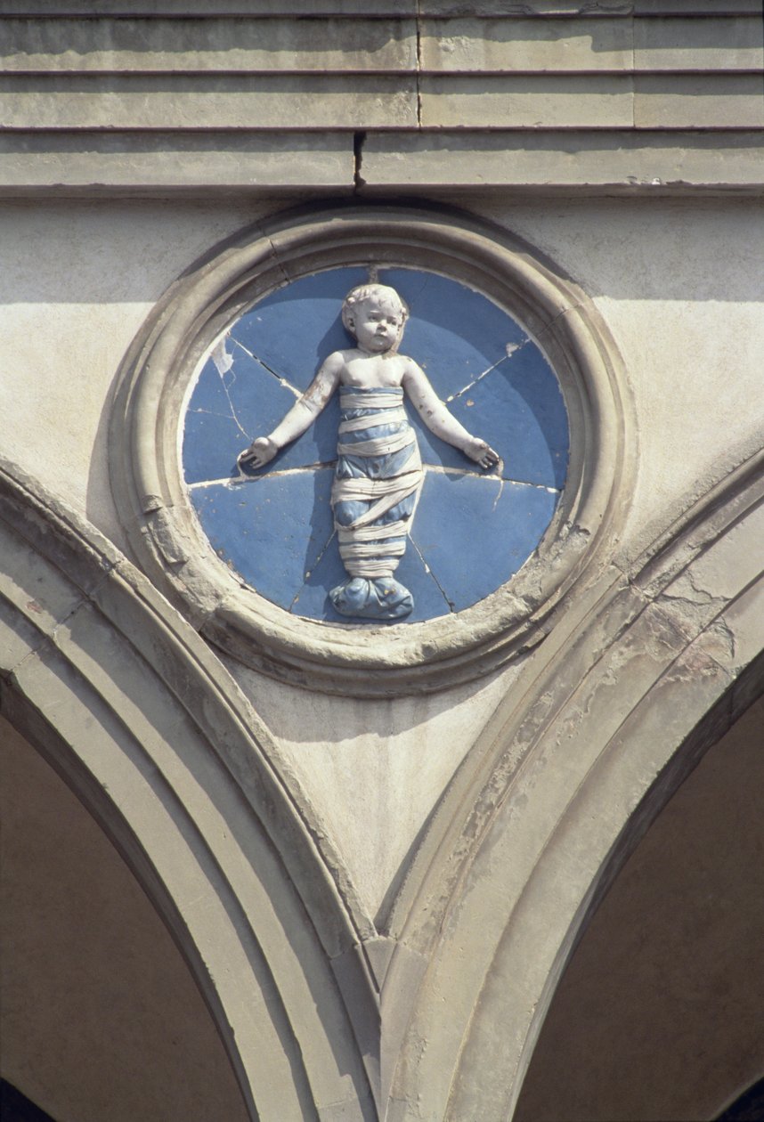 Roundel da fachada (terracota vidrada) de Andrea Della Robbia