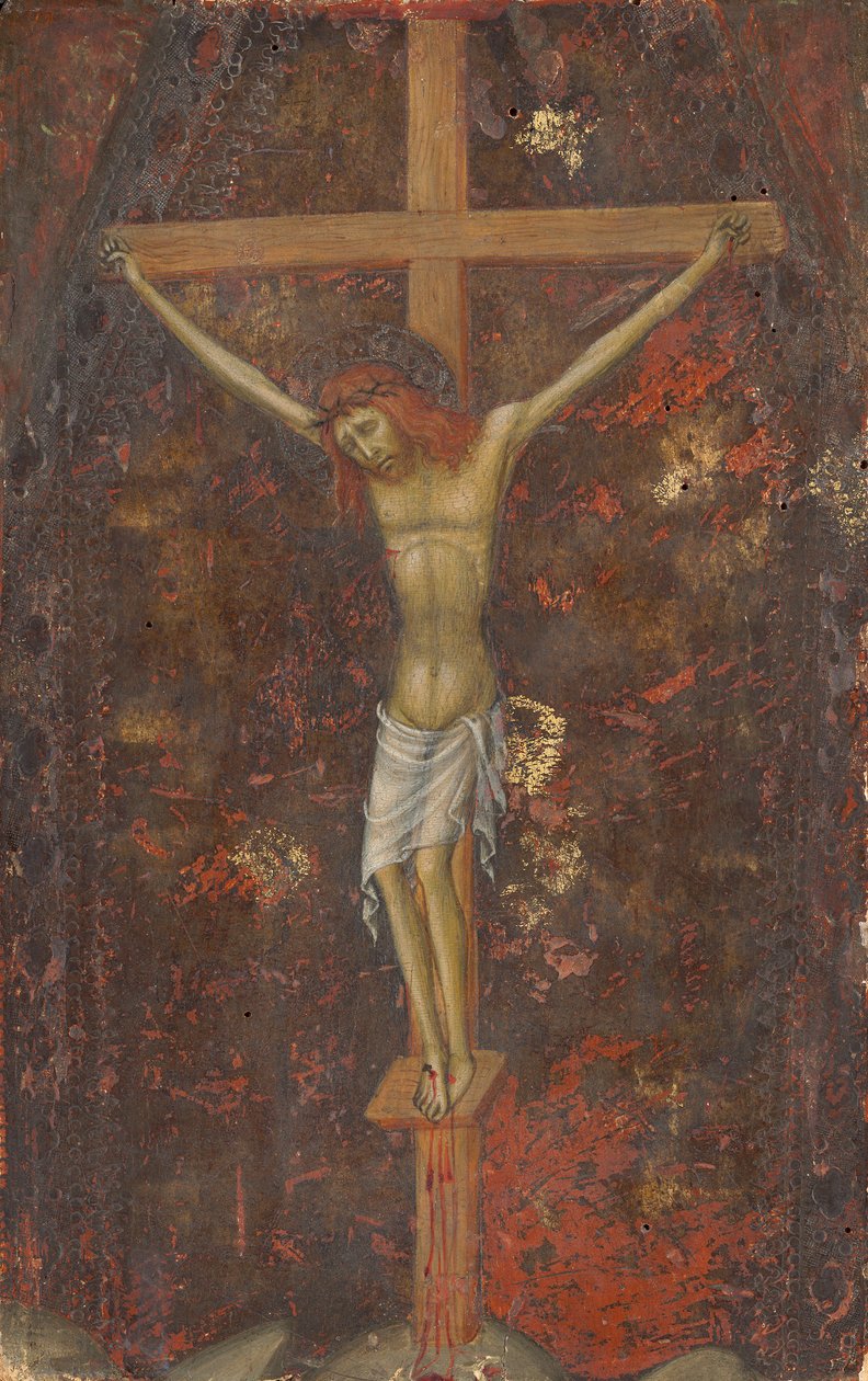 A Crucificação (reversa), c.1415 (têmpera no painel) de Andrea di Bartolo