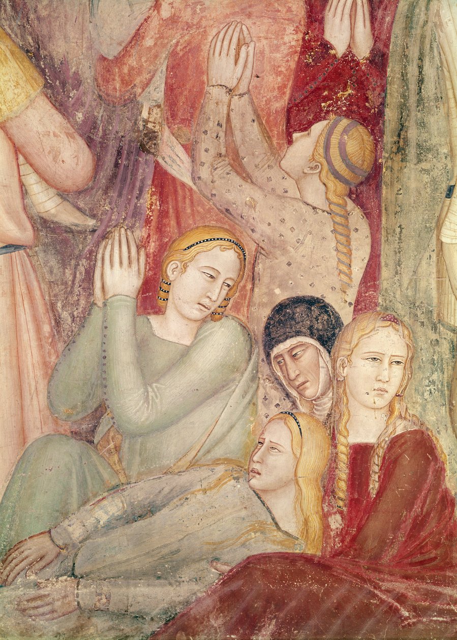 A pregação de São Pedro Mártir, c.1366-68 (detalhe de 439289) de Andrea di Bonaiuto