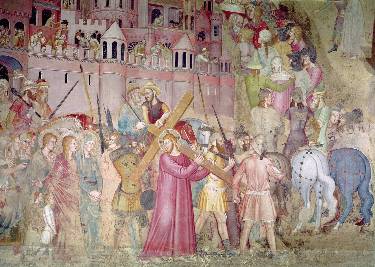 O Caminho do Calvário, da Capela Espanhola, c.1365 de Andrea di Bonaiuto