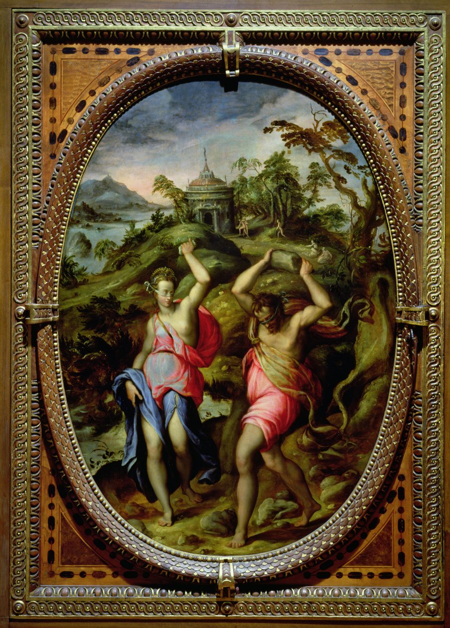 Deucalião e Pirra, 1572 (ardósia) de Andrea di Mariotto del Minga