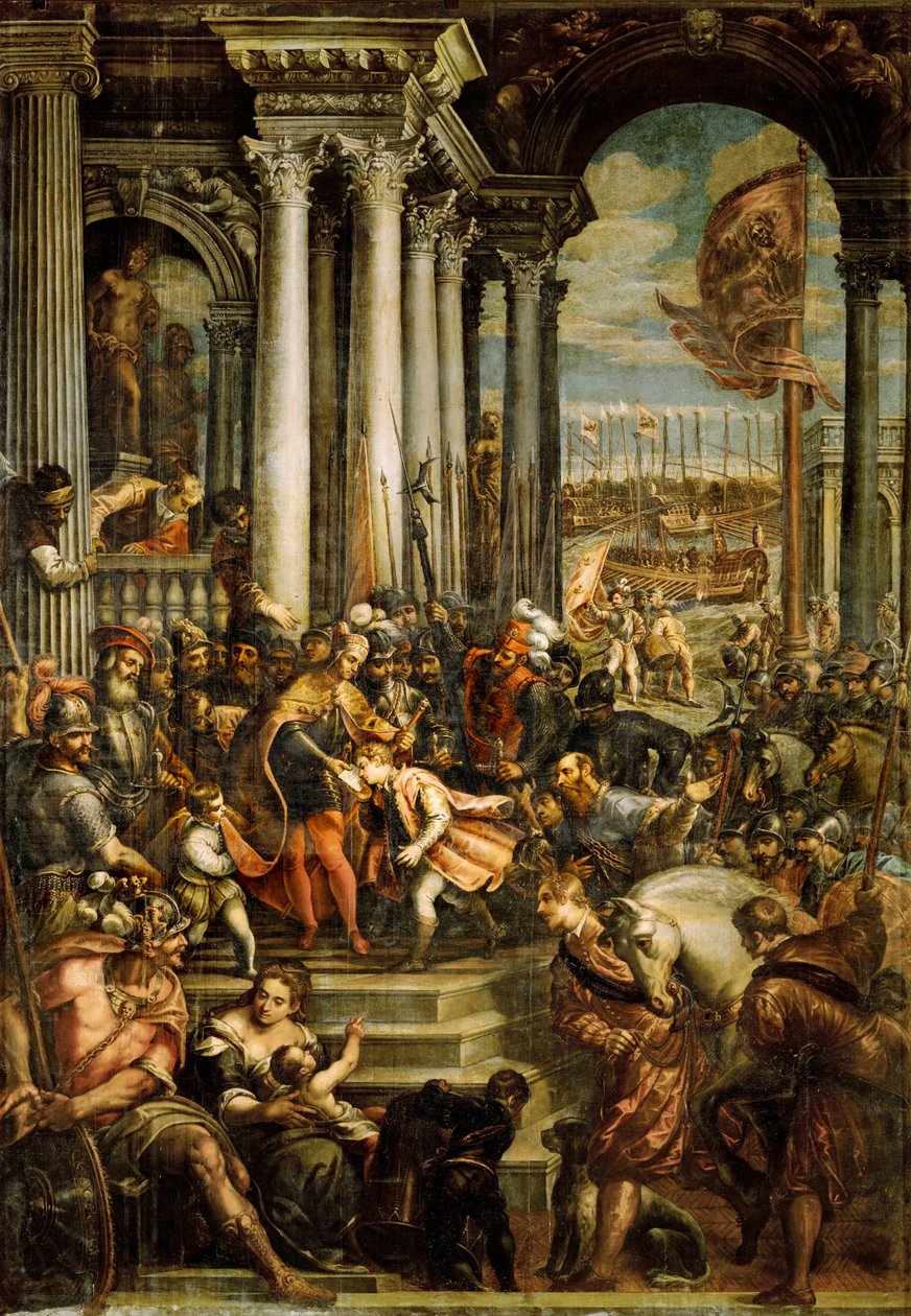 O imperador bizantino Aleixo IV Angelus ... (óleo sobre tela) de Andrea (1539 1614) Vicentino