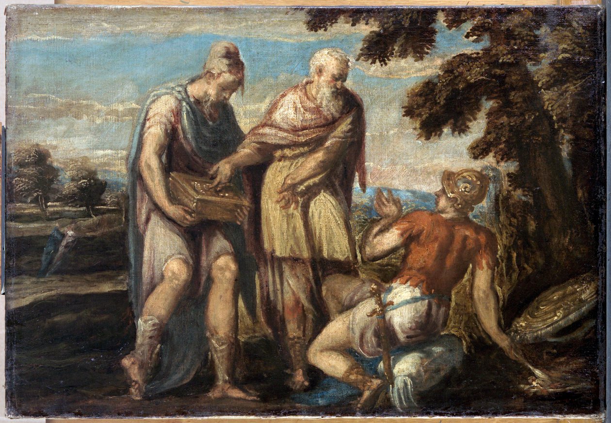 Manius Curius Dentatus (3eme siecle avant JC) par Schiavone, Andrea (ca. 1520-1582). Óleo sobre tela, tamanho: 58x84, c. 1560, Museu de História de Arte, Vienne de Andrea Schiavone