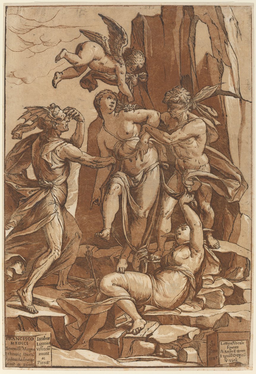 Alegoria da Virtude, 1585. de Andrea Andreani