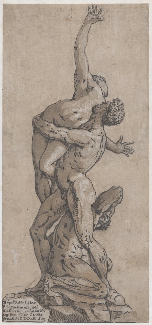 Estupro de uma Sabina, 1584. de Andrea Andreani