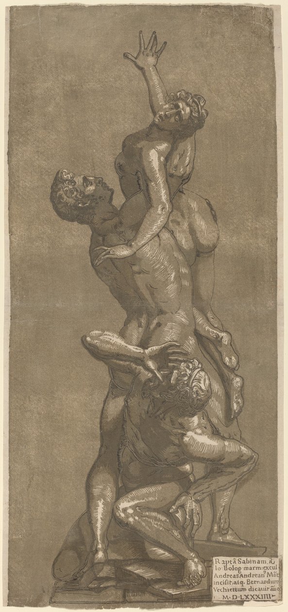 O estupro de uma sabina, 1584. de Andrea Andreani