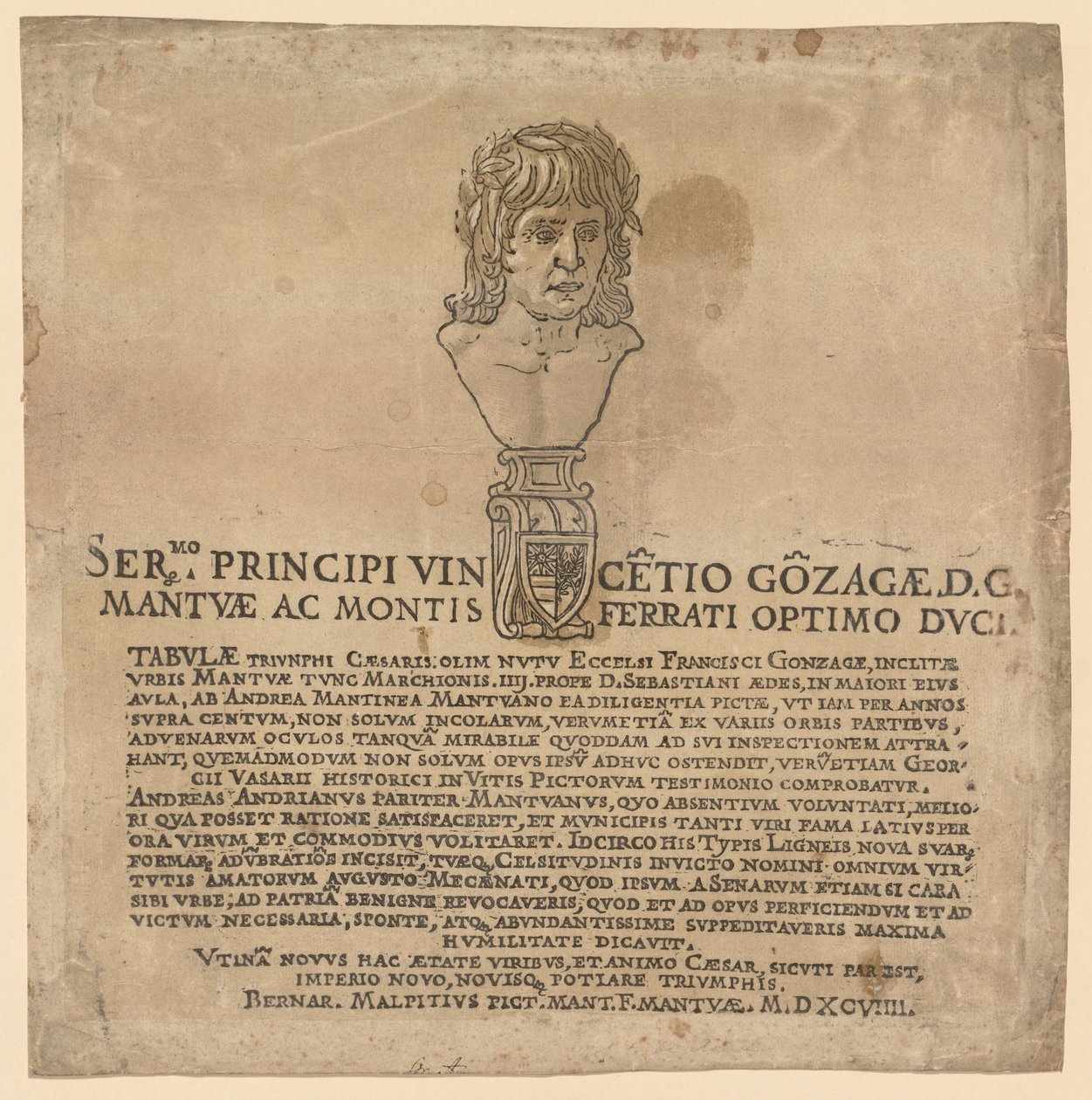 O Triunfo de Júlio César: Frontispício de Andrea Andreani