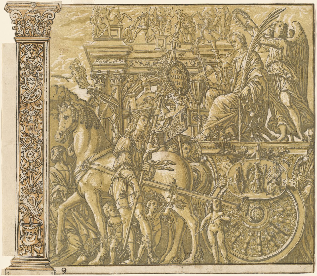 O Triunfo de Júlio César [no.9 mais 2 colunas], 1599. de Andrea Andreani